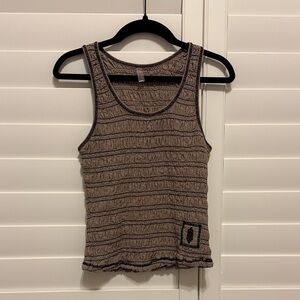 Free People Movement Brown Ruched Tank Top